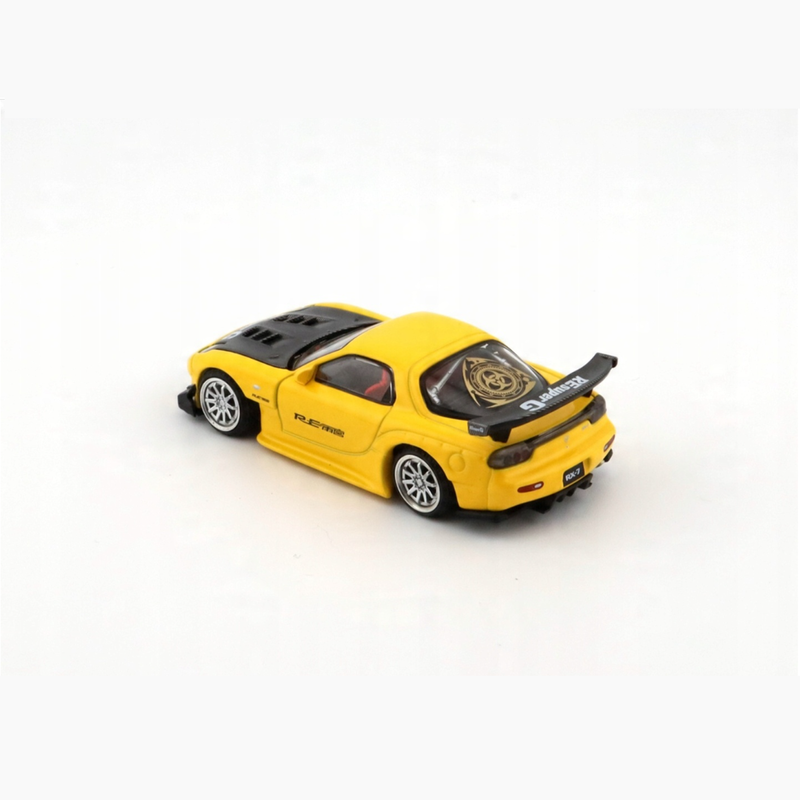 Pop race 1:64 mazda rx-7 re amemiya yellow pr64-116, , medium-null