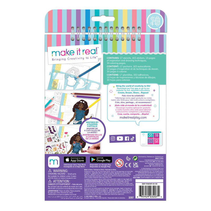 Make it real fashion design stickers & sketchbook: city style, , medium-null
