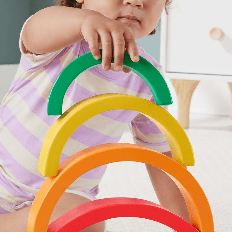 Fisher-price wooden stacking rainbow, , medium-null