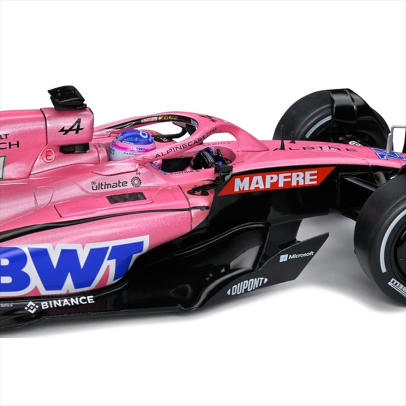 Solido 1/18 2022 alpine a522 f1 #14 fernando alonso gp bahrein, blue/pink, , medium-null