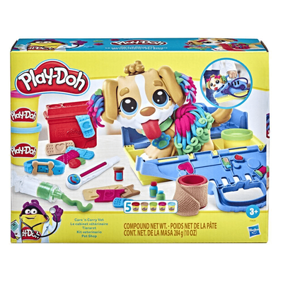 Play-doh care 'n carry vet playset with toy dog, , medium