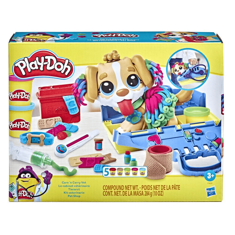 Play-doh care 'n carry vet playset with toy dog, , medium-null