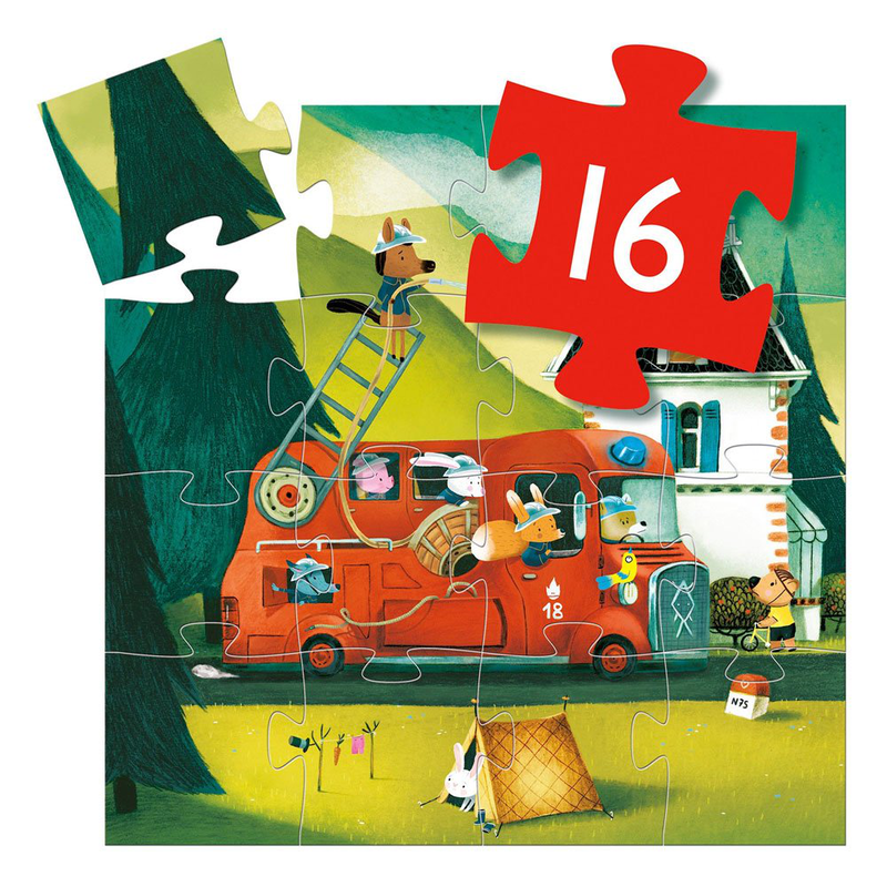 Fire truck puzzle 16pcs, , medium-null