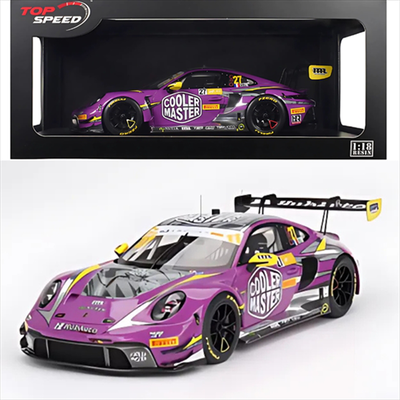 Top speed 1/18 2023 porsche 911 gt3 r #27 hubauto racing 70th macau grand prix, purple
