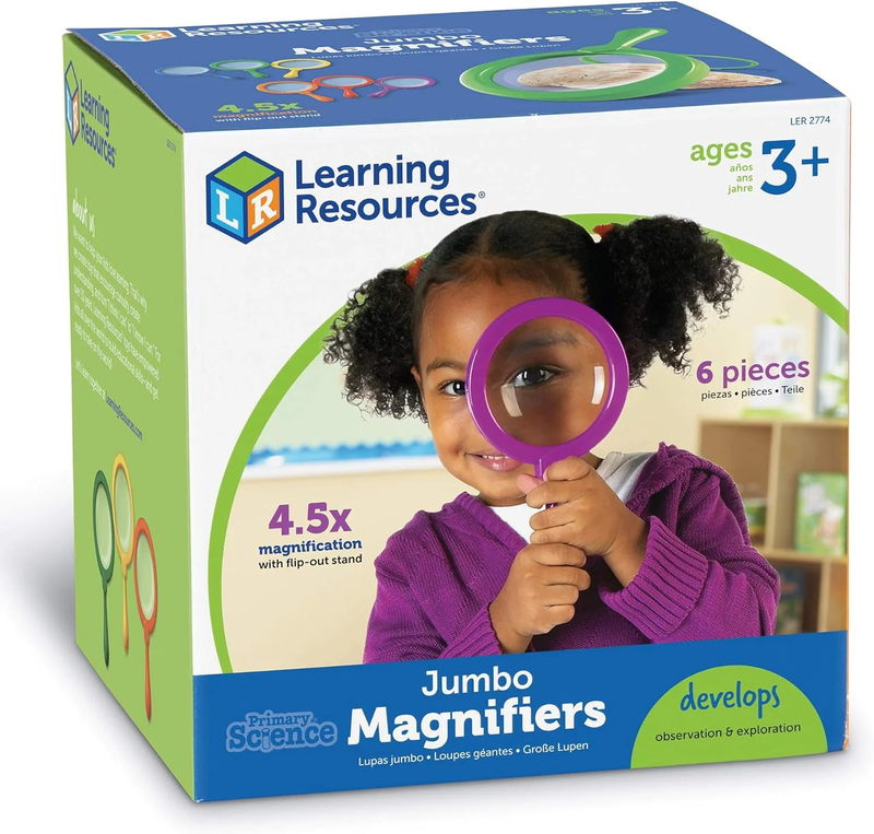 Learning resources primary science jumbo magnifiers, set of 6 image number null