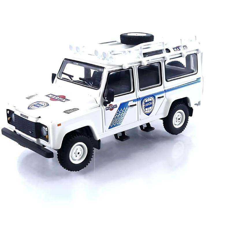 Mini gt 1/64 land rover defender 110 1991 safary rally martini support vehicle, white, , medium image number null