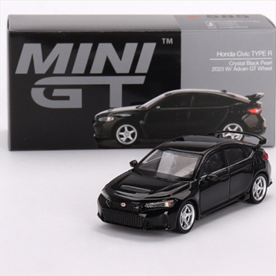 Mini gt 1/64 2023 honda civic type r crystal with *advan gt wheel*, black pearl