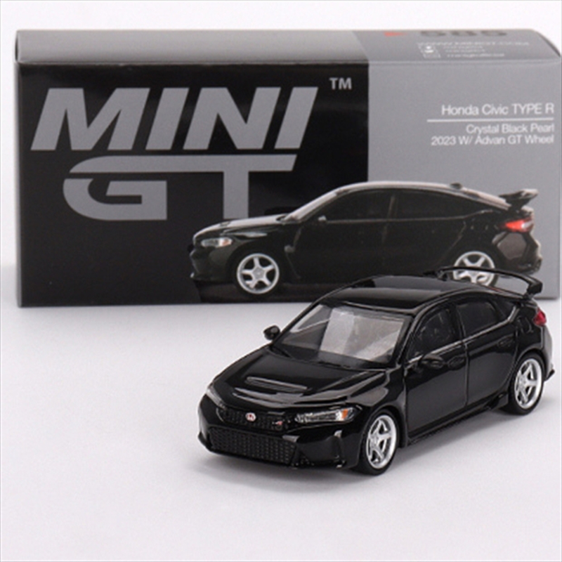 Mini gt 1/64 2023 honda civic type r crystal with *advan gt wheel*, black pearl, , medium image number null