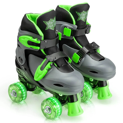 Xootz quad led roller skates - green, , medium