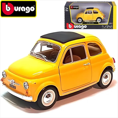Bburago 1/24 1965 fiat 500 f, yellow, , medium