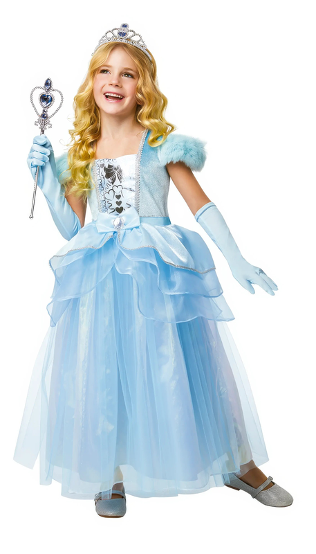 Blue princess dress with gloves and tiara image number null