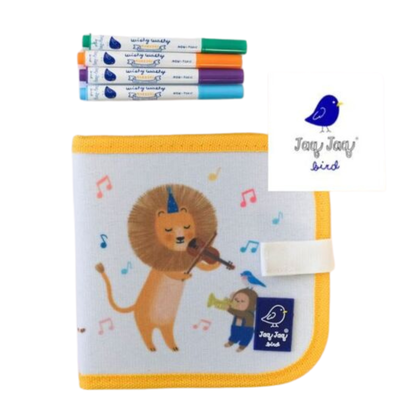 Jaq jaq bird doodle it & go mini erasable book lion with 4 wishy washy markers, , medium