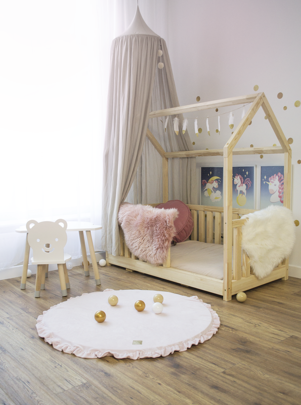 Product image: Meowbaby® round foam playmat with frill in light pink, , medium-null