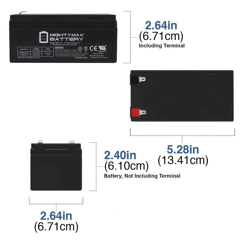 Mighty max 12v 3.4 ah battery, , medium-null