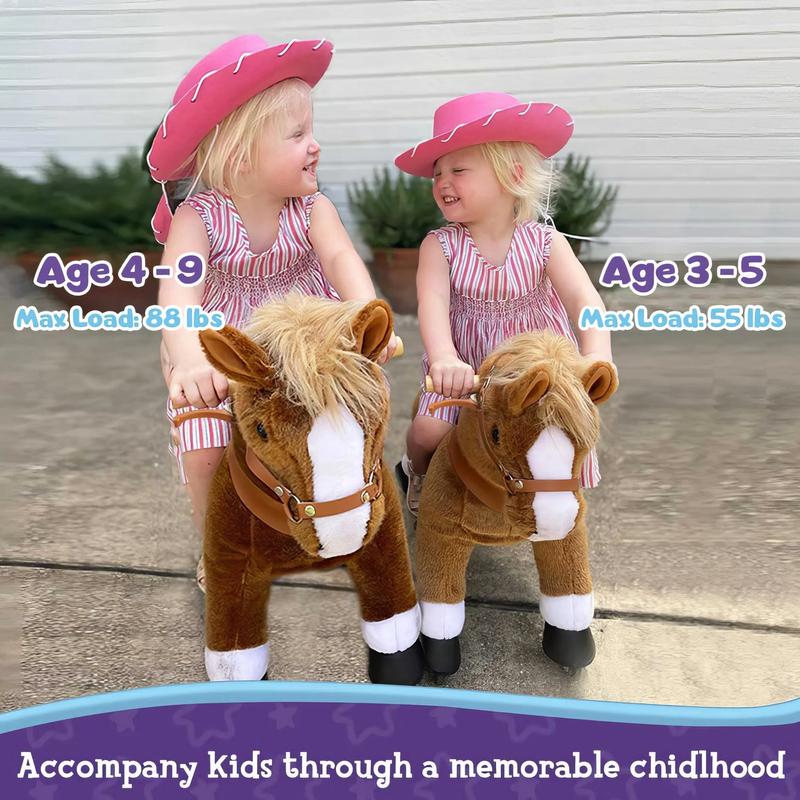 Ponycycle mechanically walking ride-on - brown horse - age 3-5 years, , medium-null