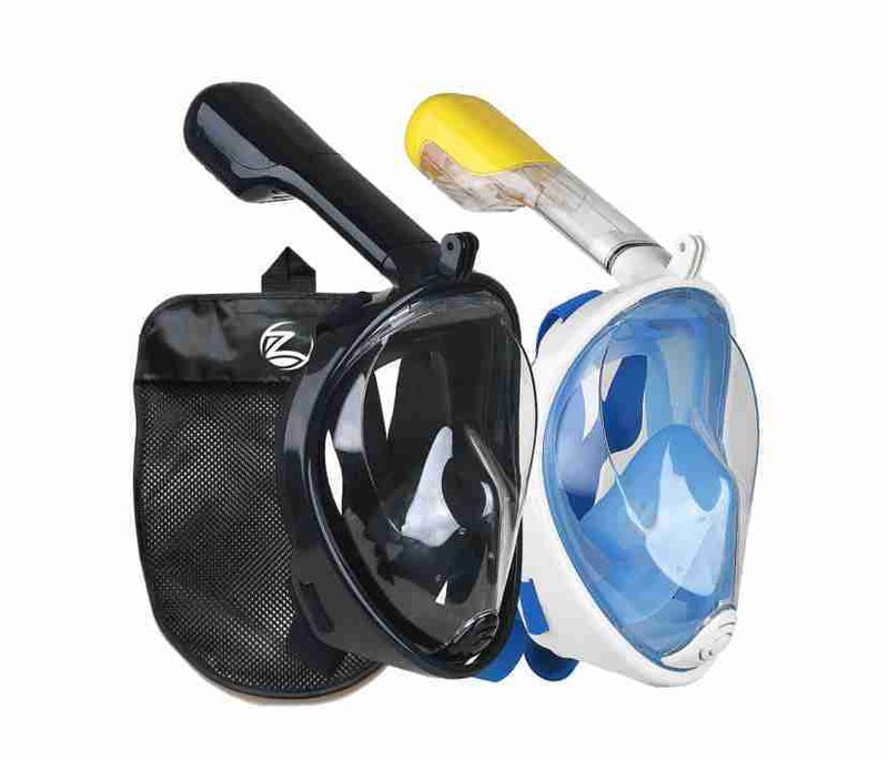 Product image: Μάσκα θαλάσσης full face με αναπνευστήρα (μαύρο) xs, , medium-null