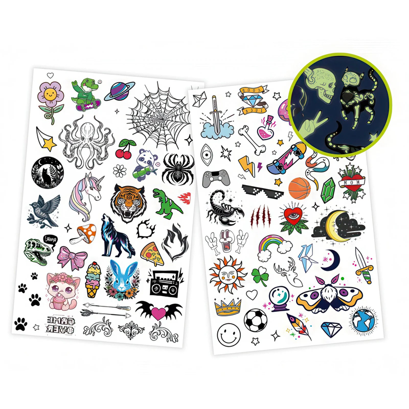 Product image: Be teens glow-in-the-dark temporary tattoos - set of 75, , medium-null
