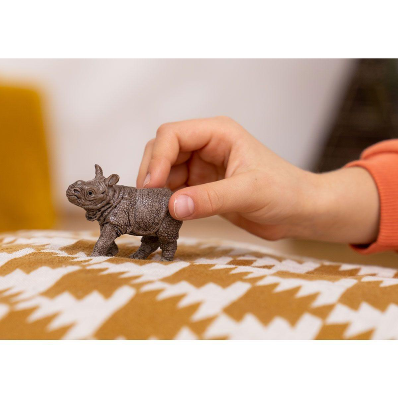 Schleich indian rhinoceros baby figure, , medium image number null