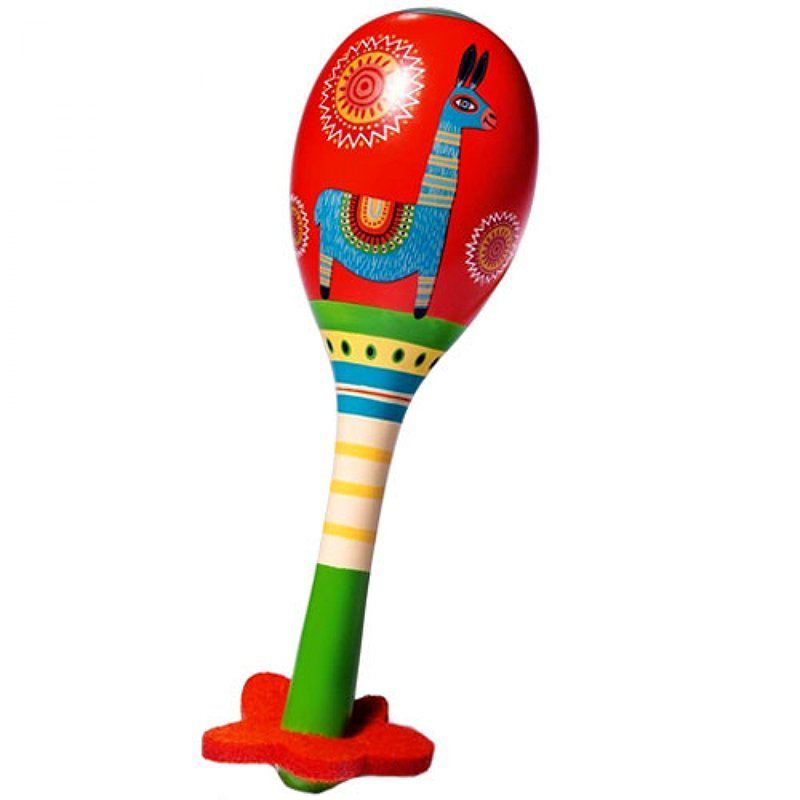 Wooden colored maracas 18.3cm, , medium-null