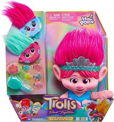 Trolls hair pops surprise poppy feature interactive soft doll, , medium