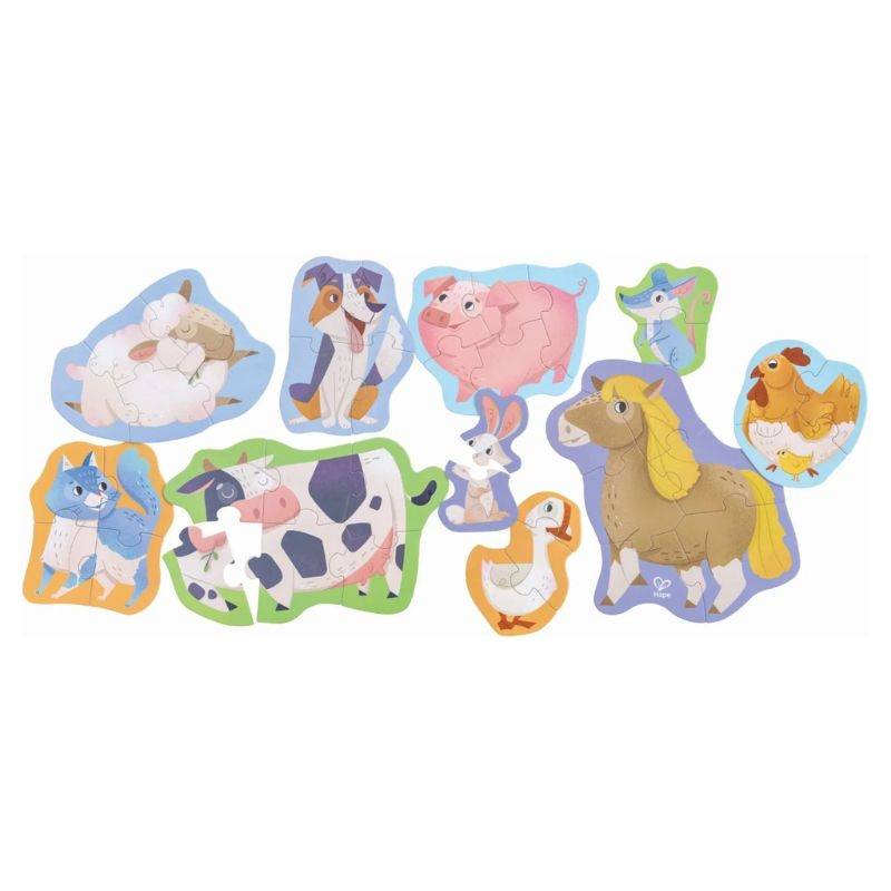 Hape happy puzzles wooden puzzle farm animal friends e1648a, , medium-null