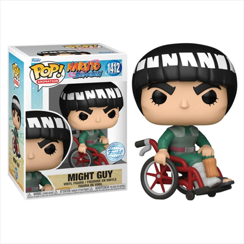 Funko pop! Animation: naruto shippuden - might guy wheelchair special edition #1412 vinyl figure, , medium image number null