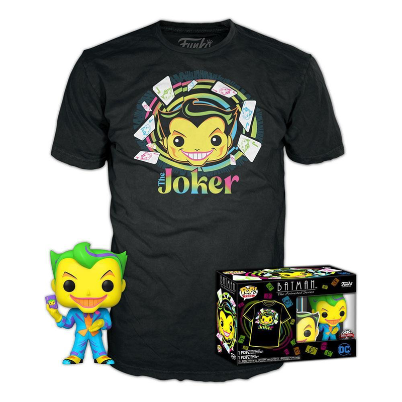 Funko box: dc comics - joker (black light) funko pop! With t-shirt, , medium-null