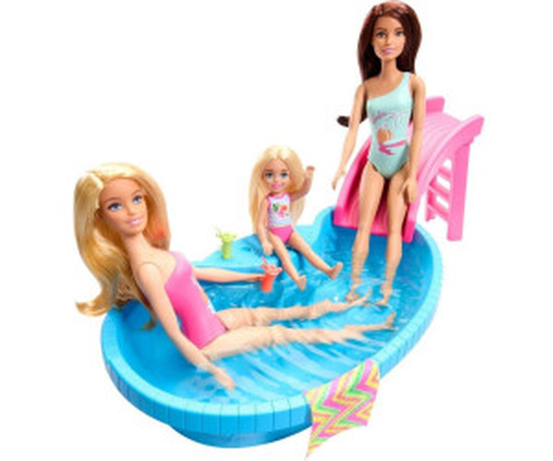 Barbie doll and pool playset, , medium-null