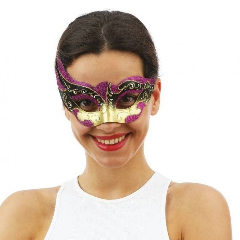 Pink and gold venetian mask, , medium-null