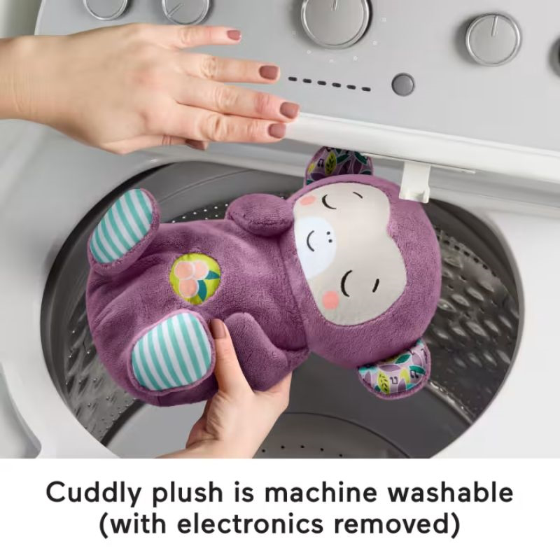 Fisher price soothe &lsquo;n snuggle purple monkey baby toy and sound machine with breathing motion jlh41, , medium-null