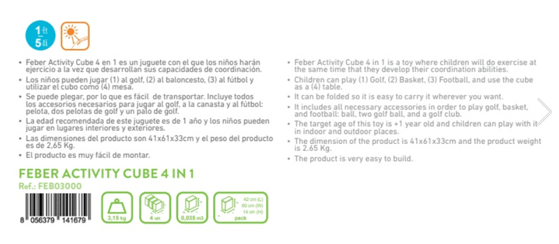 Feber sport cube 4 in 1 feb03000, , medium-null