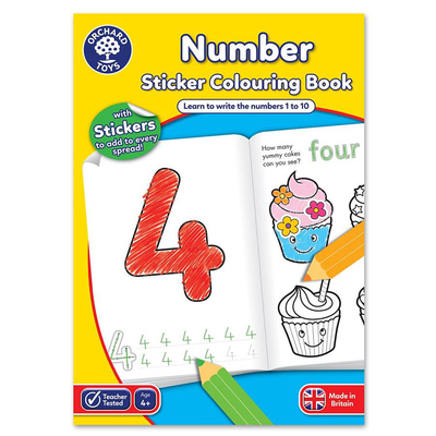 Orchard toys number sticker colouring book, , medium