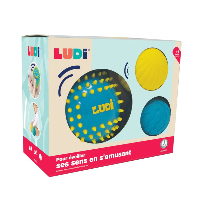 Set of 3 blue big sensory balls, , medium-null