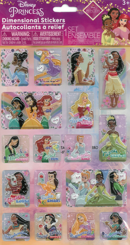 Disney princess dimensional stickers: embellish your world with royal grace - 17 pieces, , medium image number null