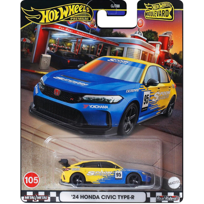 Hot wheels '24 honda civic type-r – premium boulevard #105 1/64 die-cast model, , medium