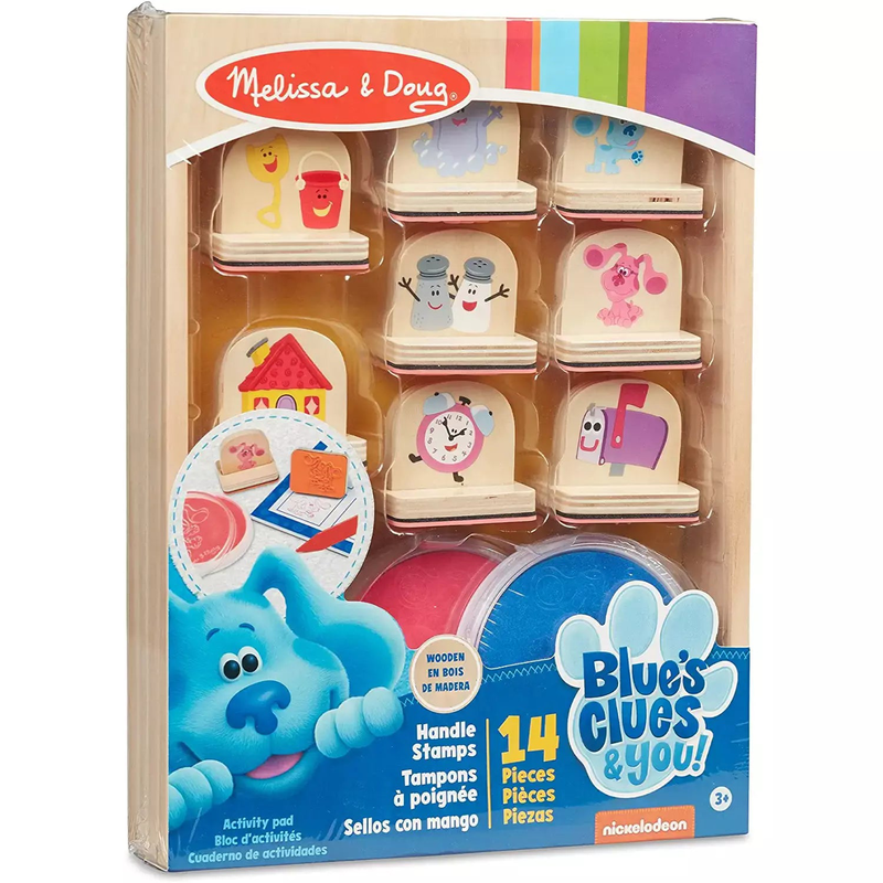 Melissa & doug blue's clues & you! Wooden handle stamps and activity pad, , medium-null