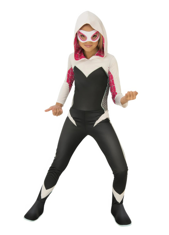 Spider-man gwen hooded girls costume image number null