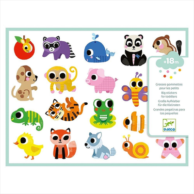 Animal babies big stickers, , medium