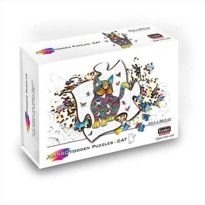 Rainbow wooden puzzle - cat 99pcs 473610, , medium