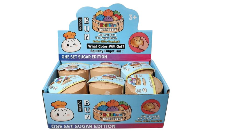 Whole box rainbow mystery squishy dumpling &ndash; viral tiktok fidget toy (blind box, sugar edition) 12pcs, , medium-null