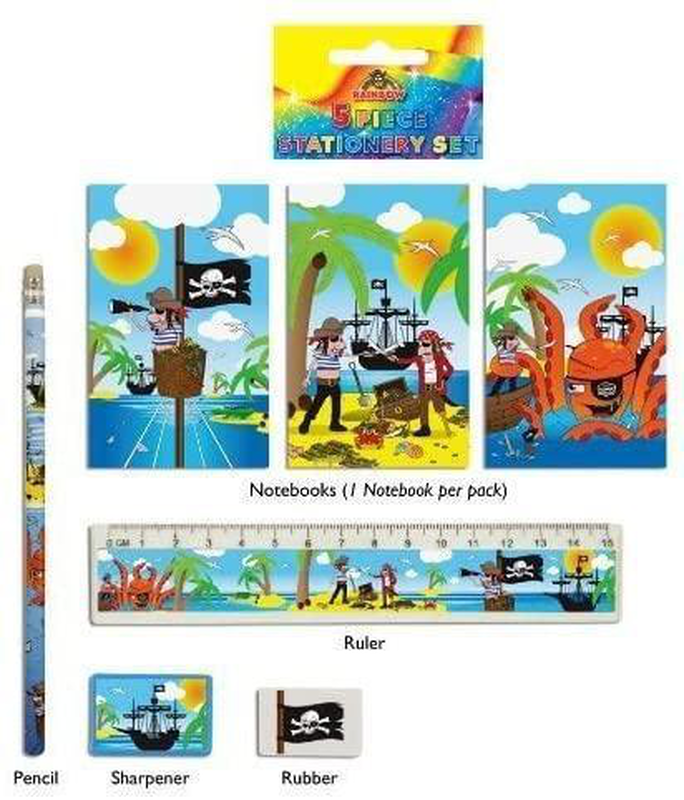 5 piece pirates stationery set, , medium-null