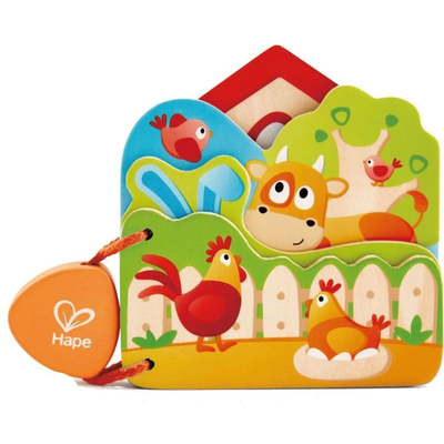 Hape early explorer wooden baby s farm animal book e0046a, , medium