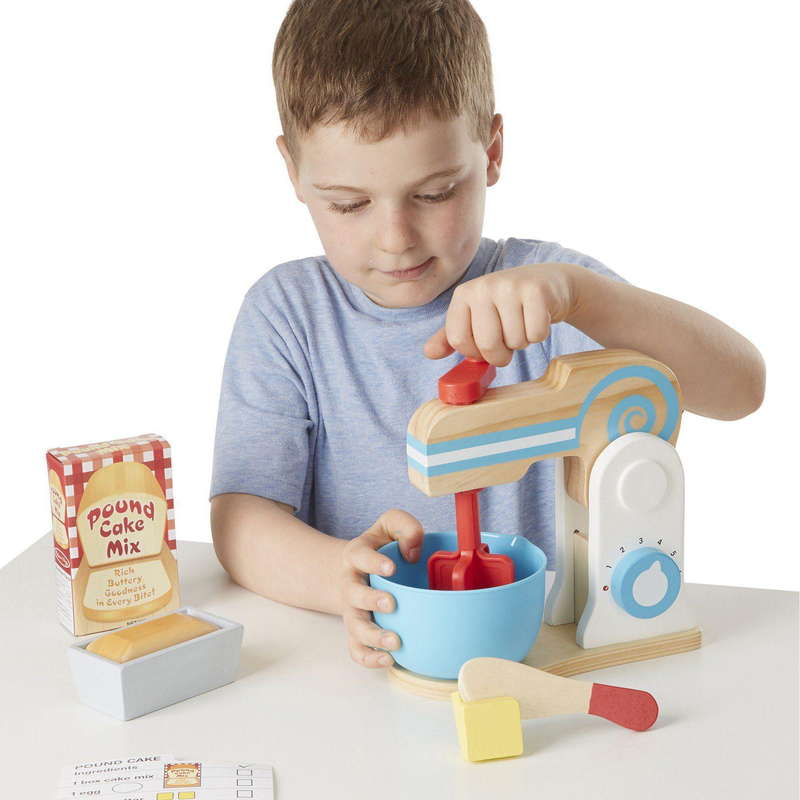 Melissa & doug wooden make-a-cake mixer set, , medium-null