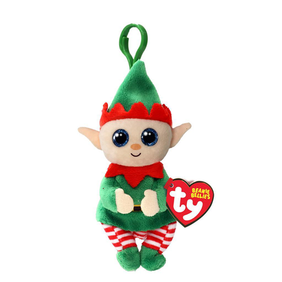 Ty beanie boo's clip christmas elf green belly 7cm, , medium