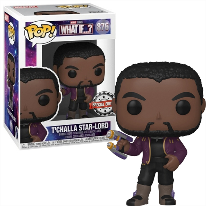 Funko pop!  marvel what if...? - tchalla star-lord unmasked special edition #876, , medium image number null
