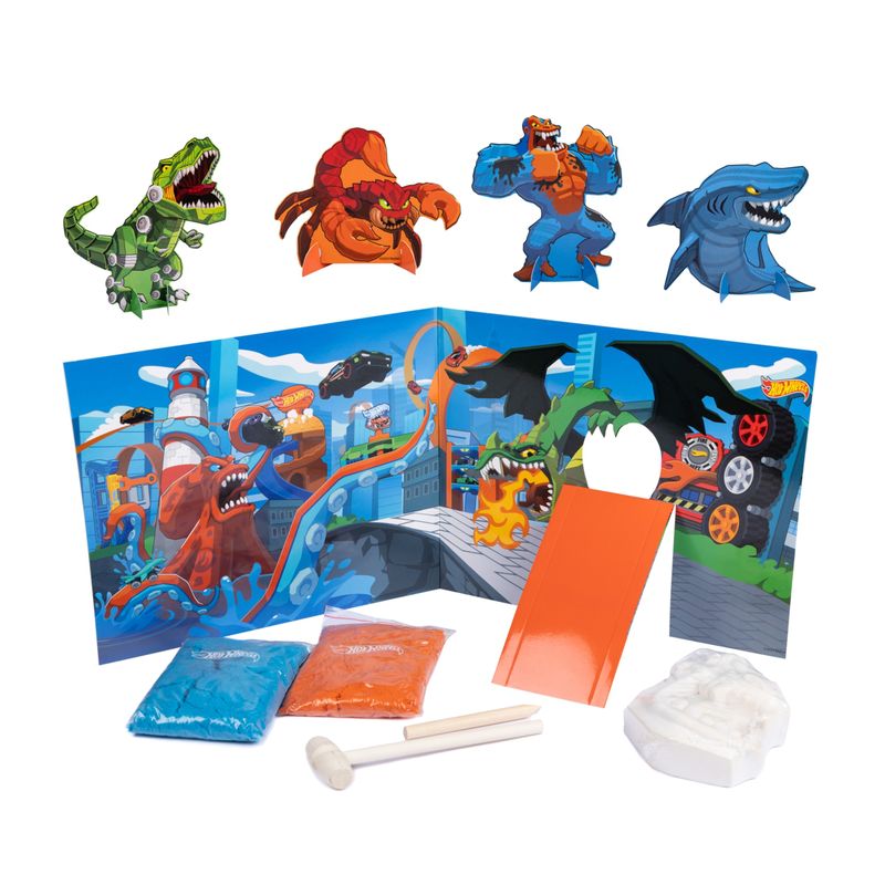 Hot wheels dig kit & play scene with sand, , medium-null