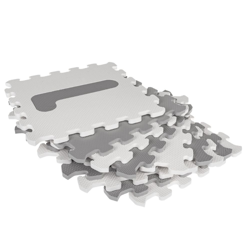Product image: Sunta αριθμοί κλασσικό αντιβακτηριδιακό χαλάκι παζλ δαπέδου 9 τεμαχιών 30x30cm λευκό/γκρίζο, , medium-null
