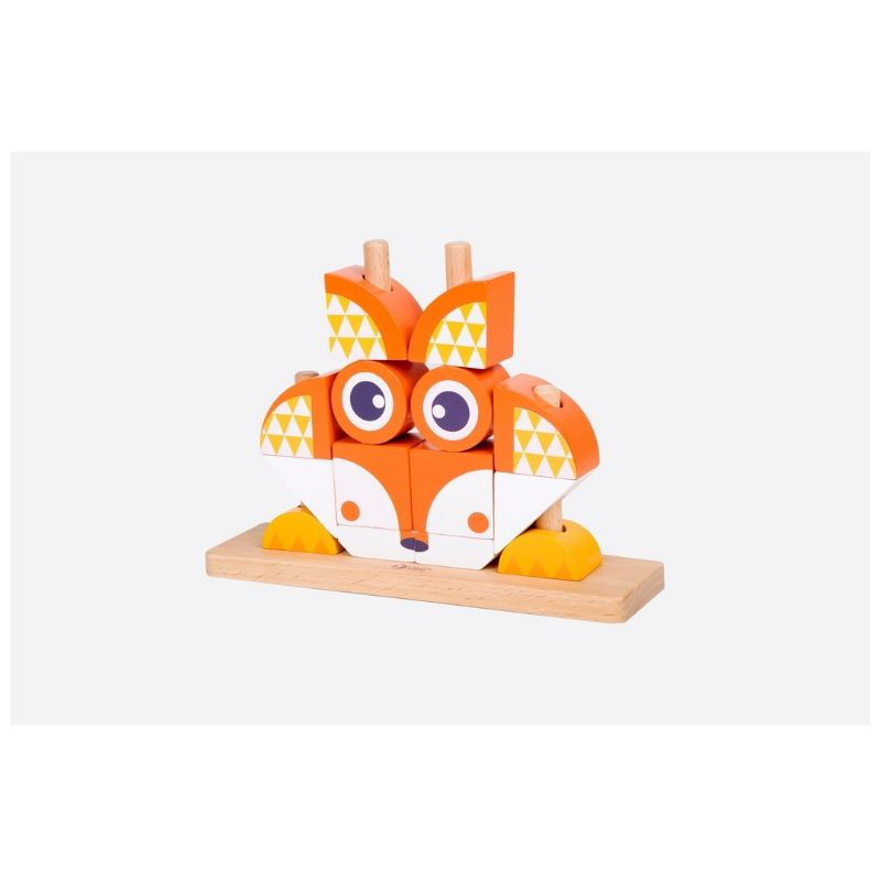 Classic world toys fox blocks set for ages 3+ 14pcs, , medium-null