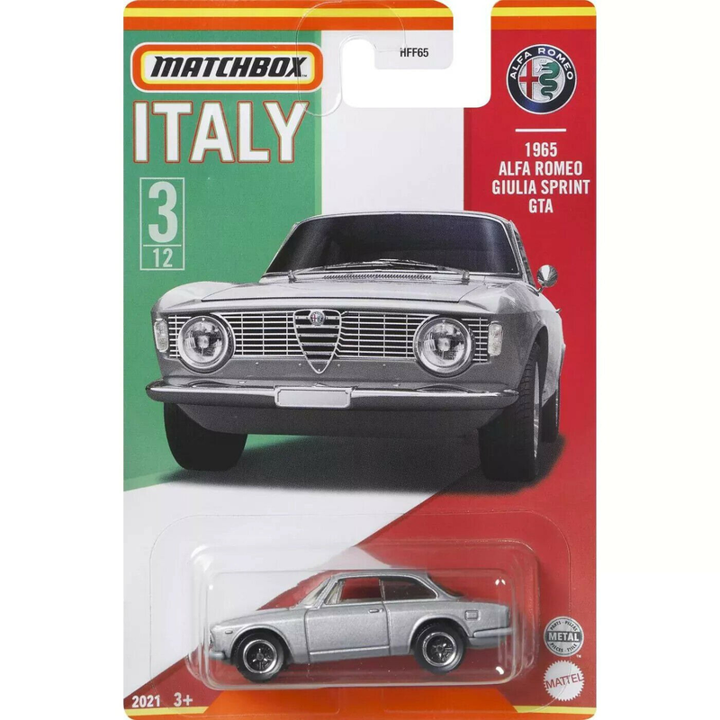 Matchbox | stars of italy | 1965 alfa romeo giulia sprint gta  | 3/12 | hff65, , medium-null