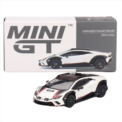 Mini gt 1/64 2023 lamborghini huracan sterrato bianco asopo, white/black/red